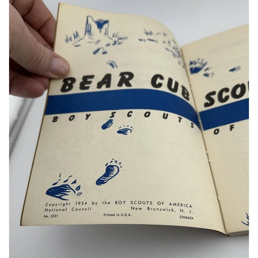 Vintage Bear Cub Scout Handbook, 1954, Soft‎ cover, BSA, America